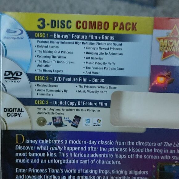 Disney The Princess and the Frog  3 Disc Set Blu-ray DVD Digital Copy NEW Sealed - Picture 3 of 5